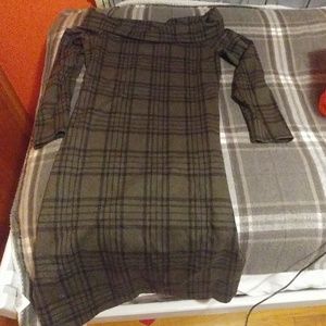 Banana Republic Off The Shoulder Plaid Dress